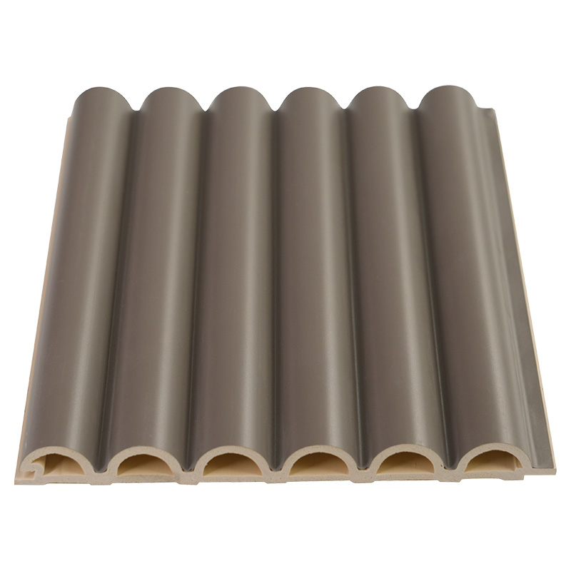 Panneau cannelé de vague de PVC WPC de grain en bois de l'épaisseur 15mm de la largeur 158mm
